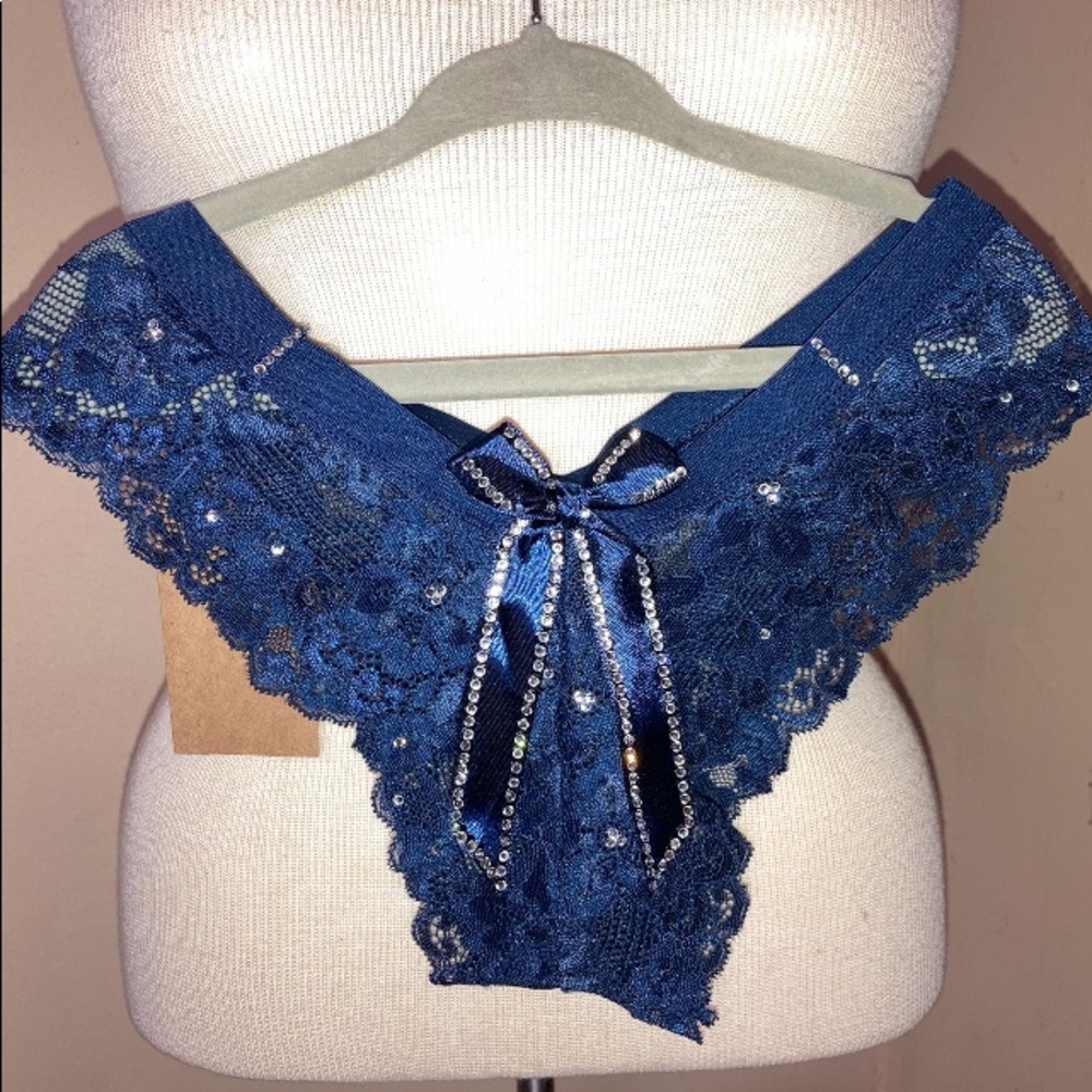 Navy Blue Crystal Panties